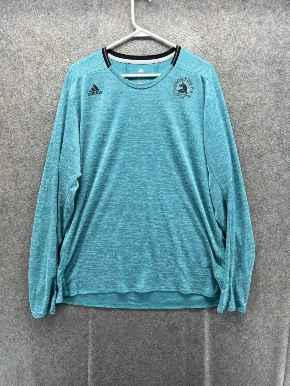 Adidas Shirt Mens XL Blue Long Sleeve Boston Athletic Association Running Top